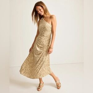 Tommy Bahama | Playa Python Maxi One-Shoulder Dress | sz M | NWT
